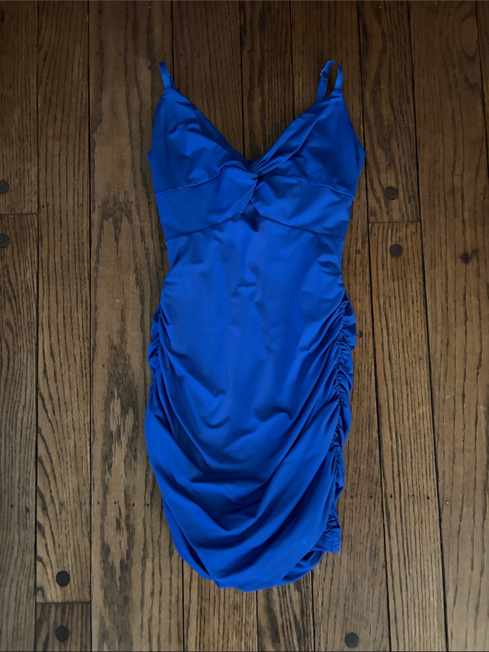 Katie J NYC Royal Blue Ruched Mini Dress
